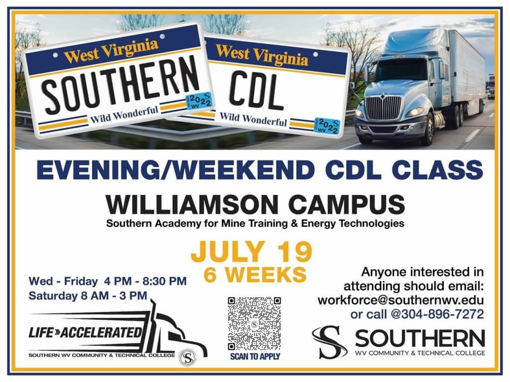 Evening/Weekend CDL Class Southern West Virginia Community and