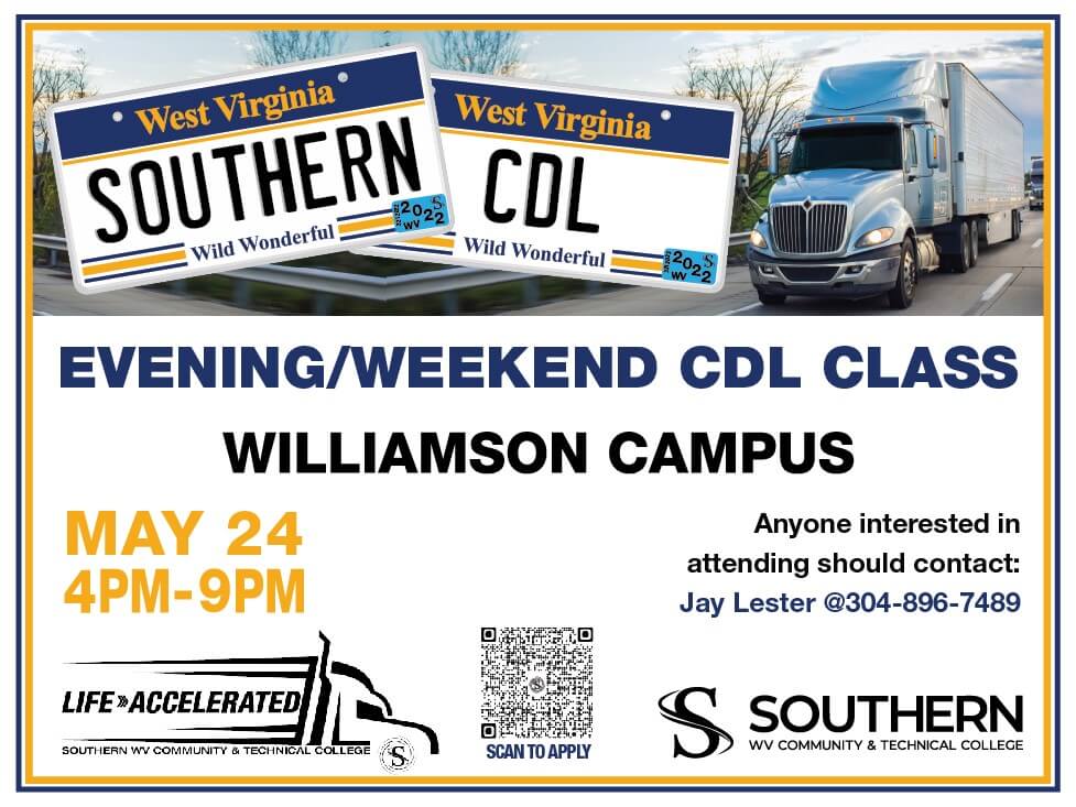 Evening/Weekend CDL Class Southern West Virginia Community and