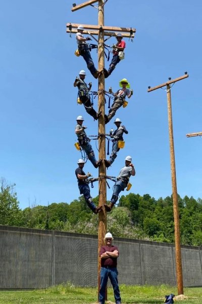 Linemen Stacked Climbing Pole