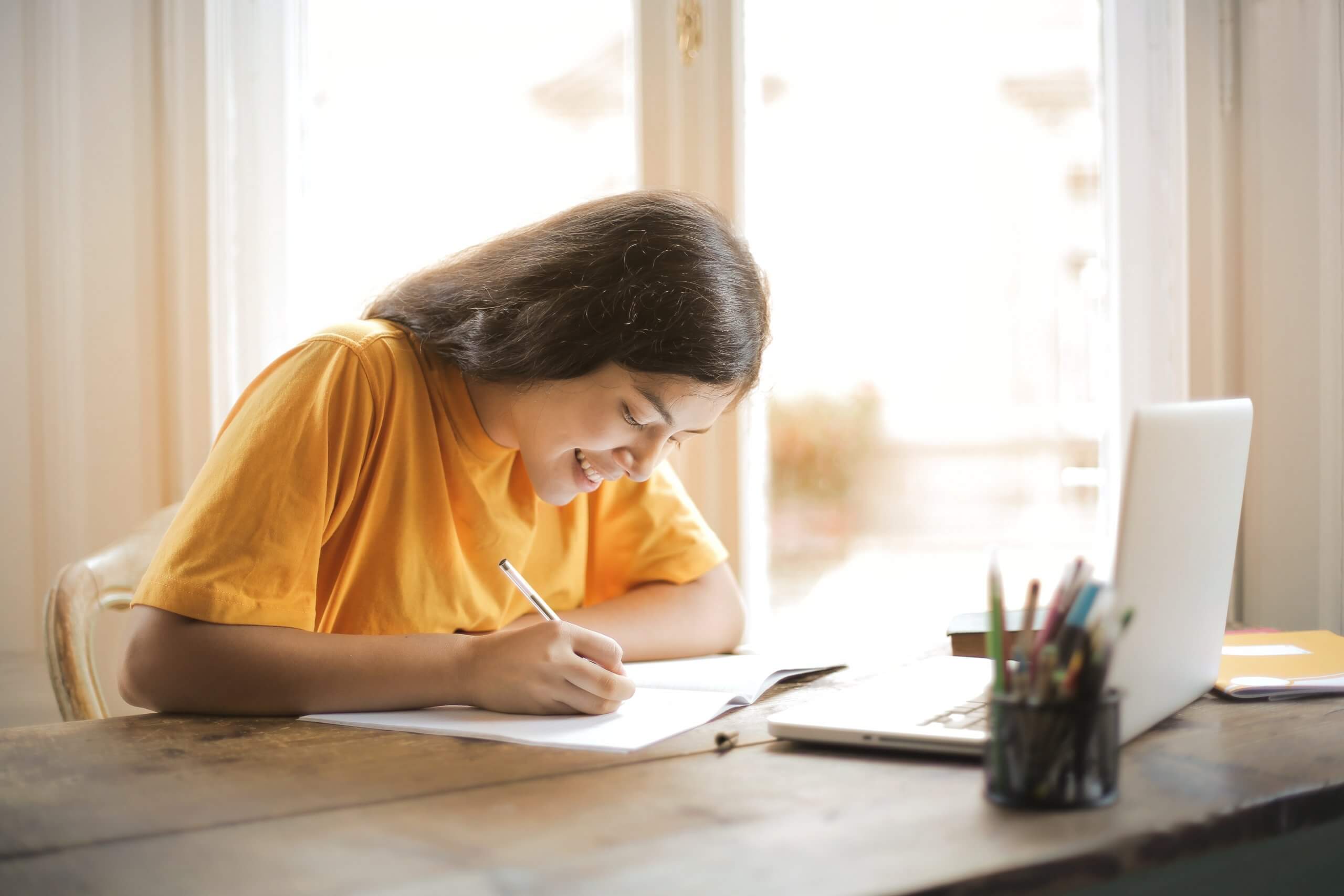 student studying